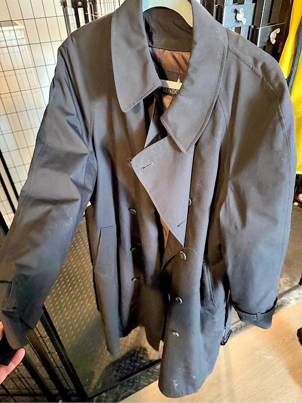 London Fog Classic Fit Iconic Belted Trench Coat Black